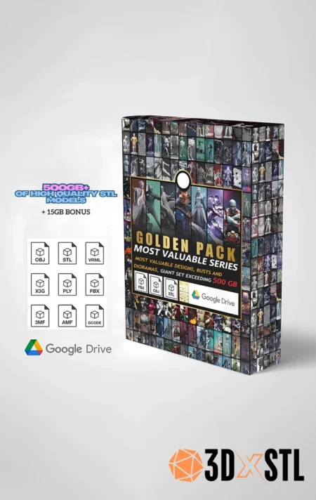 500GB Gold Pack STL Epic 3D Models