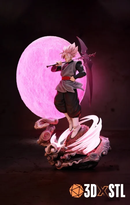 Black Goku Moon STL Epic 3D Model