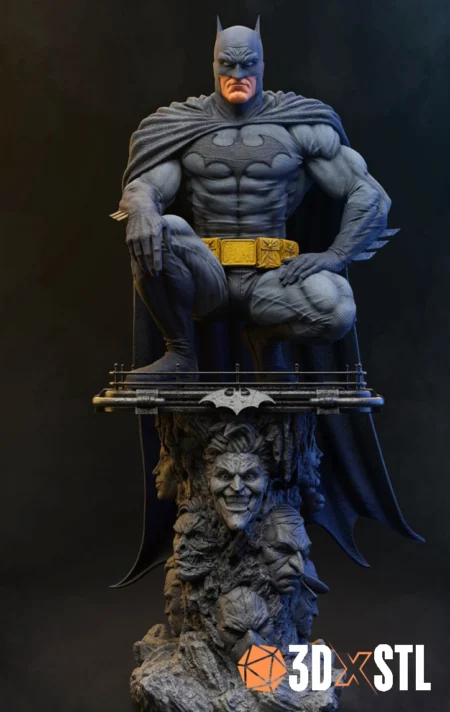 Batman Statue STL 3D Print Model – Highly Detailed Superhero Figure