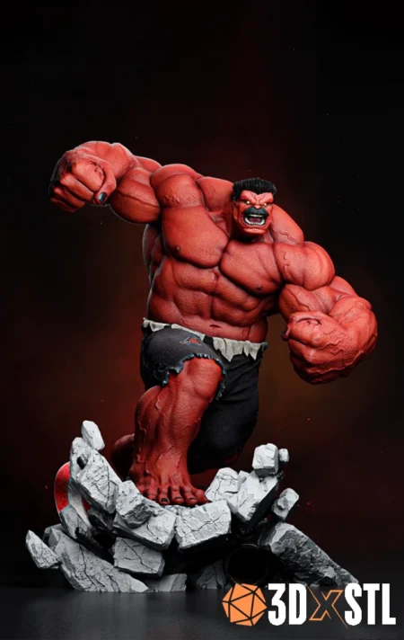Red Hulk STL 3D Model – Full-Size STL