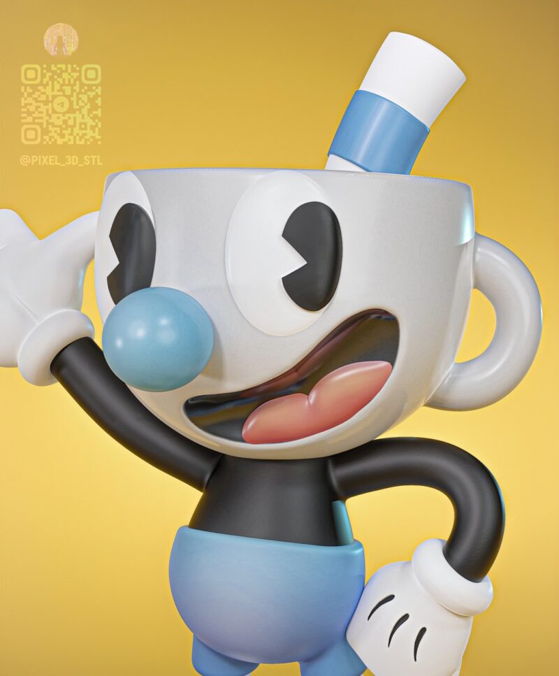 Mugman STL File 3D Printable Cuphead Character Model