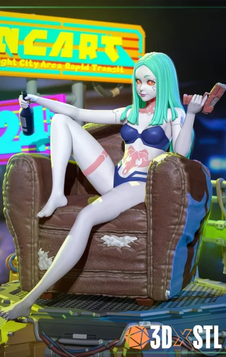 Rebecca Cyberpunk STL File Legendary Edgerunners 3D Print Model