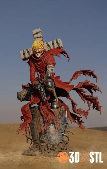 Vash the Stampede 3D Model STL Epic Trigun Anime Statue