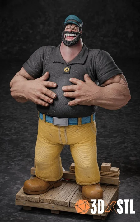 Bluto STL Epic Cartoon Villain Statue for 3D Print