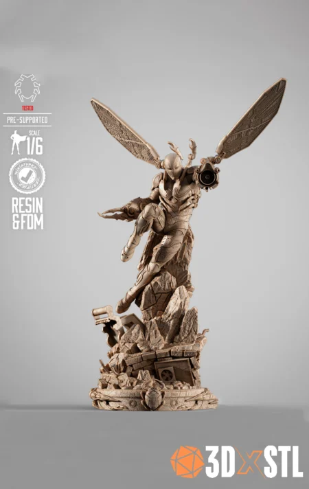 Blue Beetle STL Epic Superhero 3D Print Model