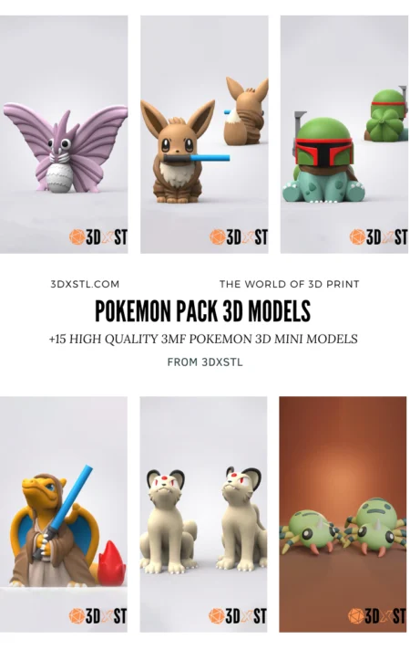 Pokémon 3MF Pack 15 Epic 3D Print Models