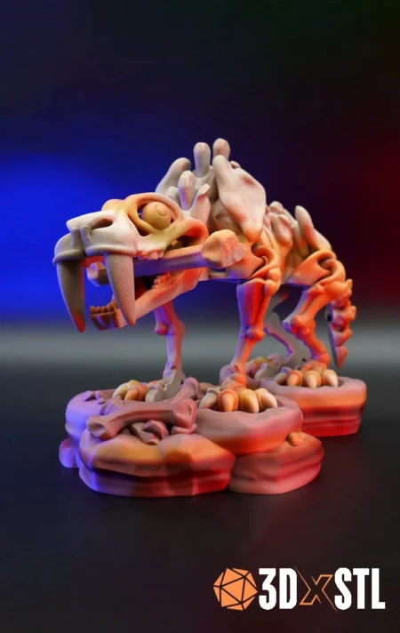 Flexi Saber Tooth Skeleton STL Epic 3D Print