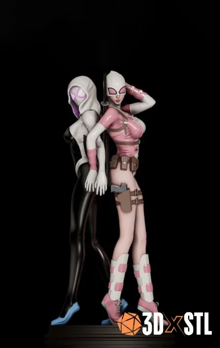 Spider-Gwen and GwenPool STL Epic 3D Model