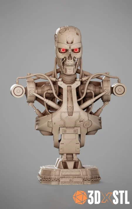 Terminator T-800 Bust STL Epic 3D Model 