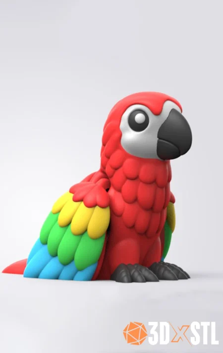 Flexi Parrot STL Epic 3D Model