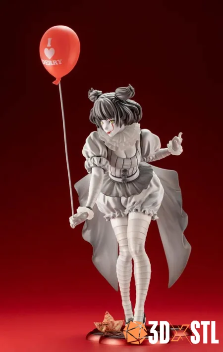 Pennywise Lady STL Epic Horror 3D Model