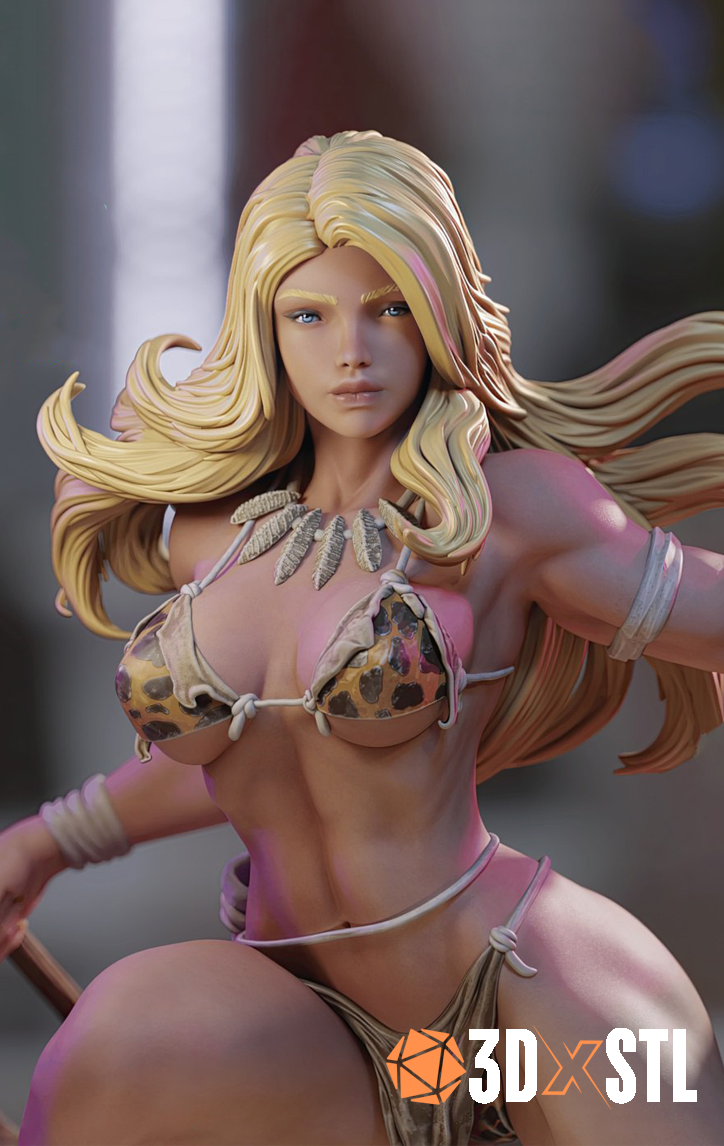 Shanna the She-Devil STL Epic 3D Model Jungle Queen Marvel-Inspired Statue for 3D Printing