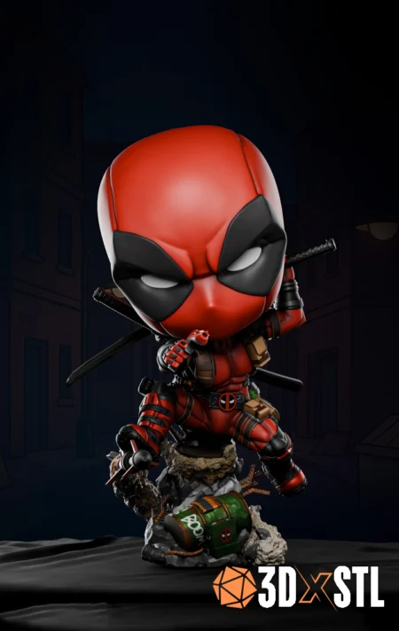 Chibi Deadpool STL Epic 3D Model Cute Superhero Figure