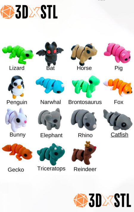 Pack of 220 Mini Animals STL 3MF 3D Models
