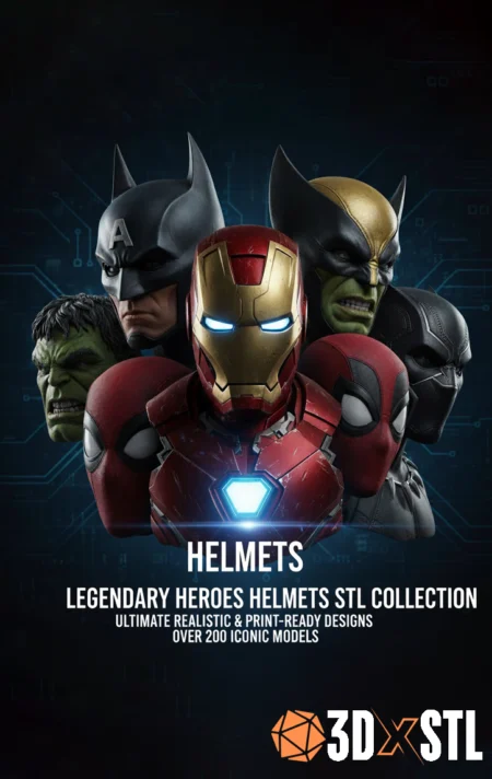 200 Helmets STL Pack Epic 3D Models