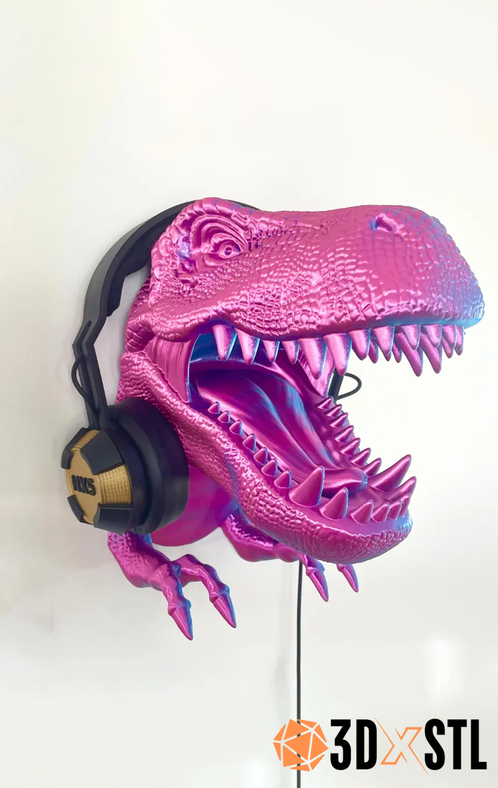 T-Rex Dinosaur Head Wall Mount STL Epic 3D Model
