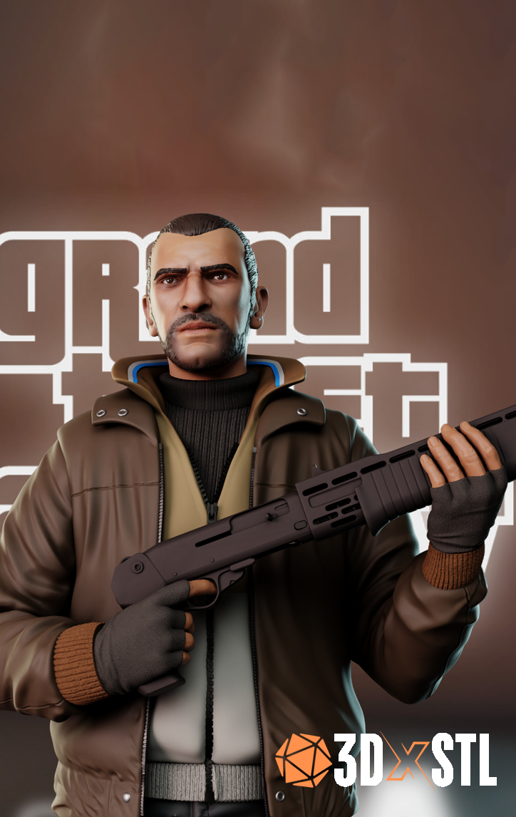 Niko Bellic GTA IV STL Epic 3D Model