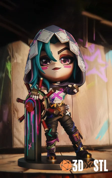 Chibi Jinx STL Epic 3D Model