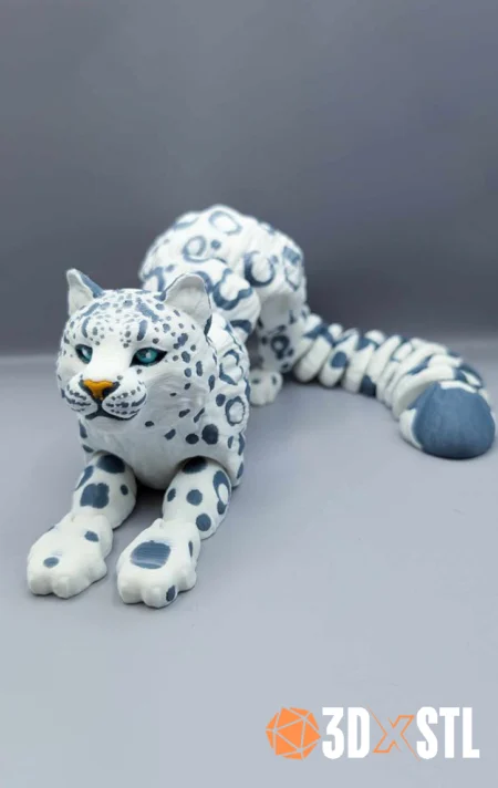 Flexi Snow Leopard STL Epic 3D Model