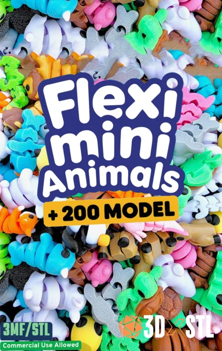Pack of 220 Mini Animals STL 3MF 3D Models