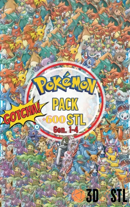 Pokémon STL Epic 3D Model Pack Over 600 Creatures from Gen 1 to 4 for 3D Printing