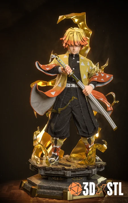 Zenitsu Agatsuma Demon Slayer STL Epic 3D Model
