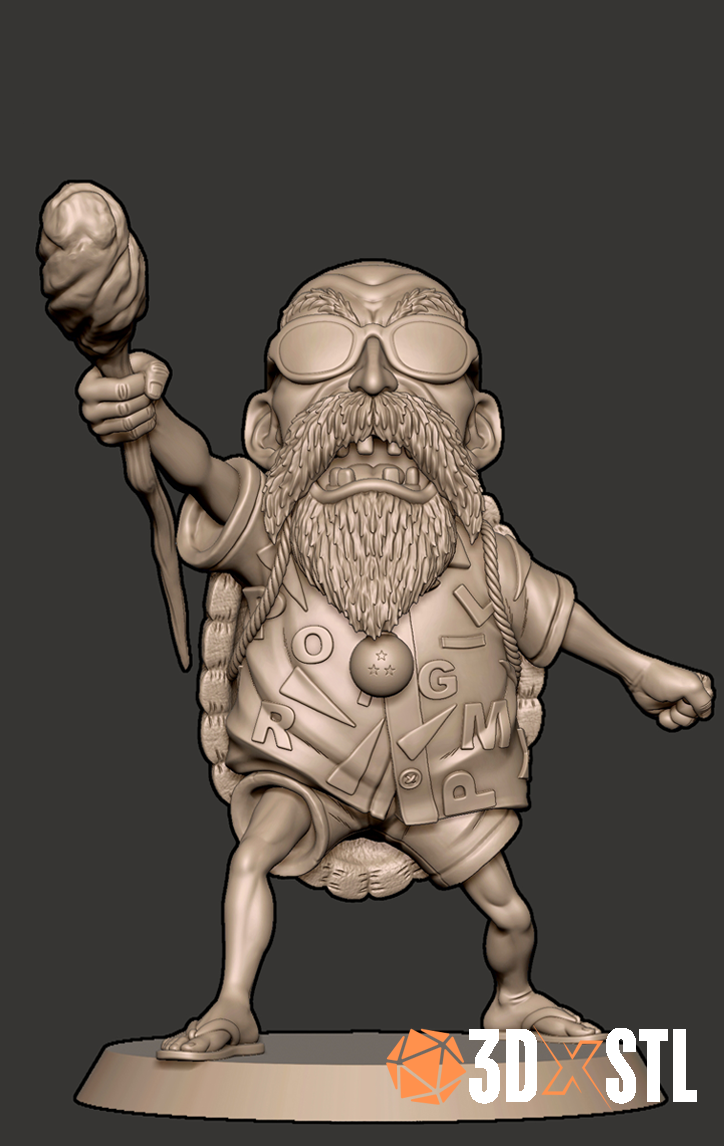 Master Roshi Chibi Dragon Ball STL Epic 3D Model