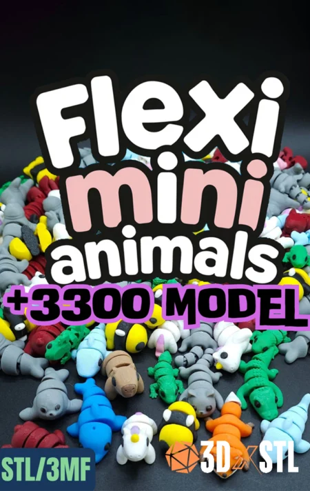 3300+ Flexi Mini Animals STL Epic 3D Model Bundle 