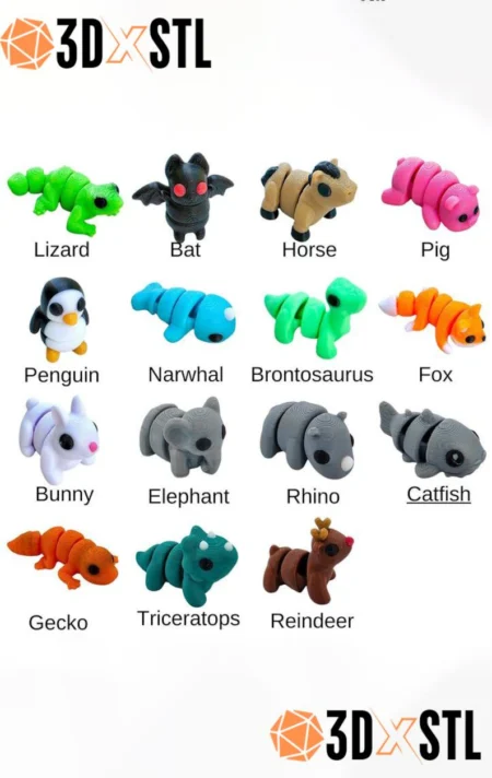 3300+ Flexi Mini Animals STL Epic 3D Model Bundle